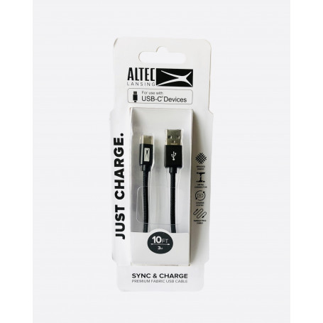 SYNC & CHARGE PREMIUM FABRIC USB CABLE - ALTEC LANSING